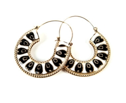 Gold and Enamel Earrings