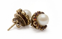 Garnet and Pearl Earrings